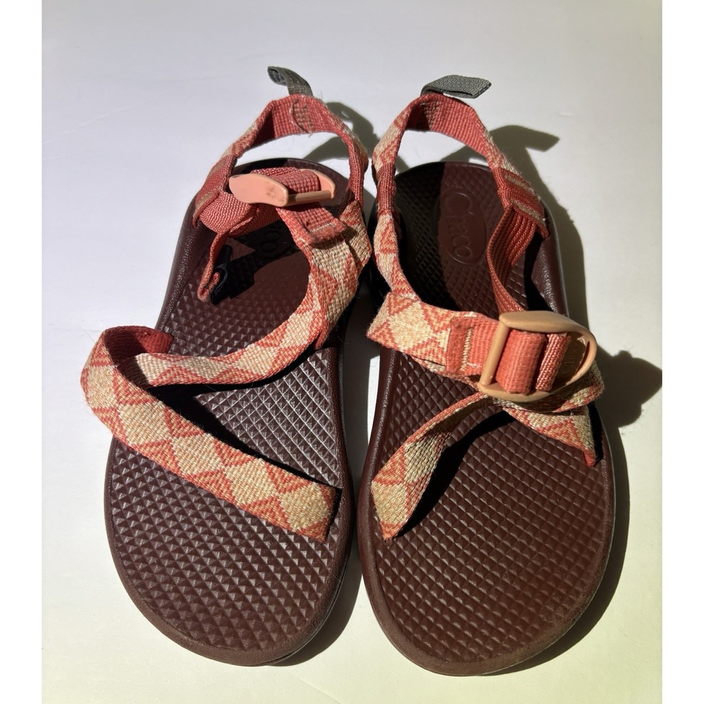 Chaco Z/1 EcoTread Kaleido Peach Sandals Size 2 Youth Girls Orange Adjustable